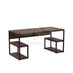 میز کار و تحریر ام‌دی‌اف با پایه فلزی و دو شلف