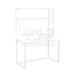 میز تحریر و کامپیوتر پایه فلزی با قفسه بالا A005