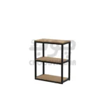 میز تحریر و کامپیوتر ال شکل مدرن با قفسه‌ جانبی | میز کار چوبی فلزی مستحکم مناسب دفتر و منزل