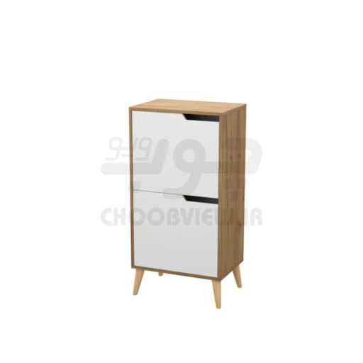 جاکفشی چهار طبقه کوچک دو درب پایه چوبی C110