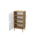 جاکفشی چهار طبقه کوچک دو درب پایه چوبی C110 - تصویر 2