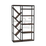 کتابخانه MDF پایه فلزی با شلف فانتزی و دکوری B003 - تصویر 2