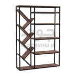 کتابخانه MDF پایه فلزی با شلف فانتزی و دکوری B003 - تصویر 3