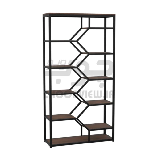 کتابخانه پایه فلزی طرح زیگ زاگ B005