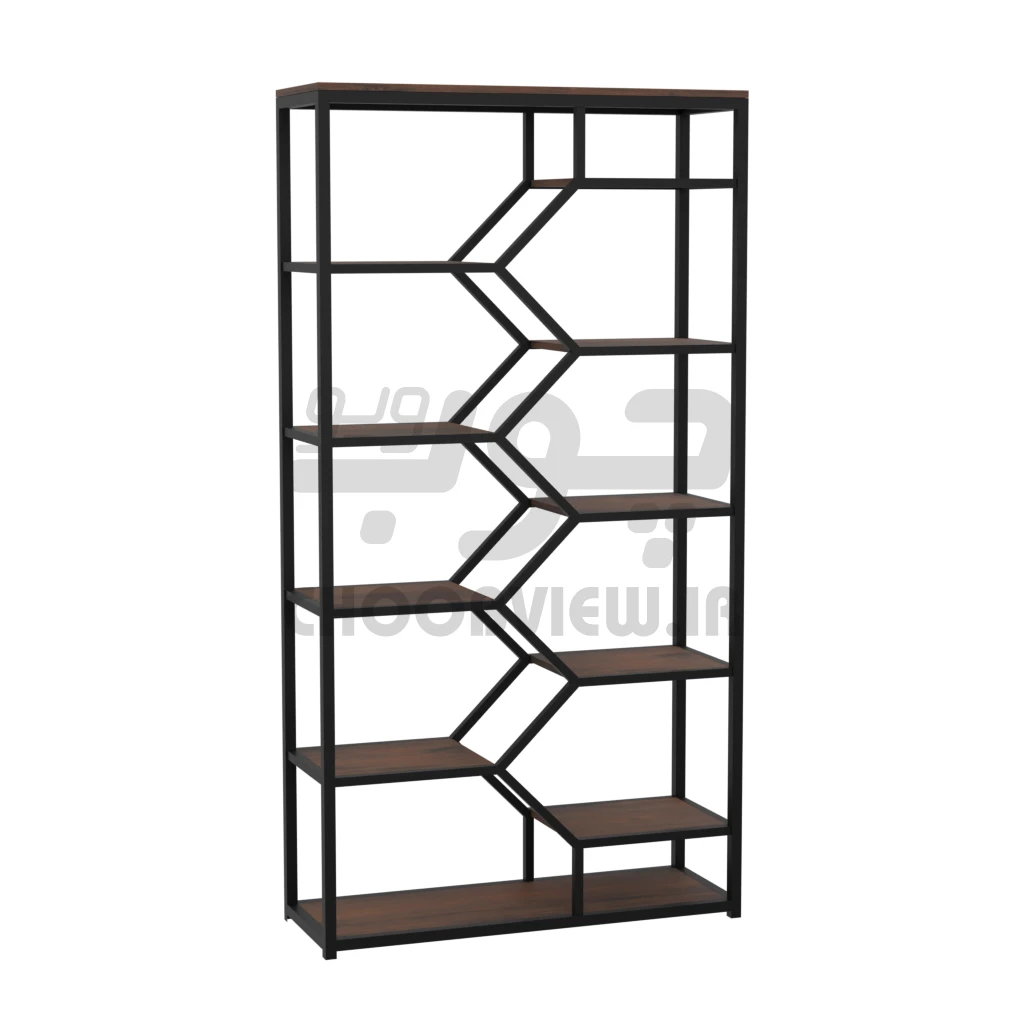 کتابخانه پایه فلزی طرح زیگ زاگ B005
