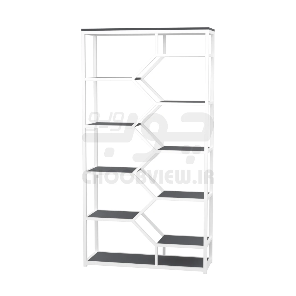 B005-3 کتابخانه پایه فلزی طرح زیگ زاگ B005