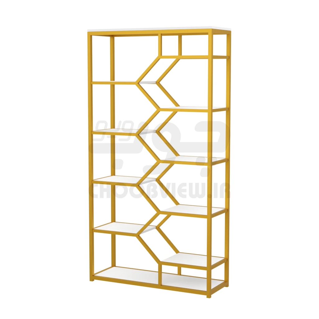 کتابخانه پایه فلزی طرح زیگ زاگ B005