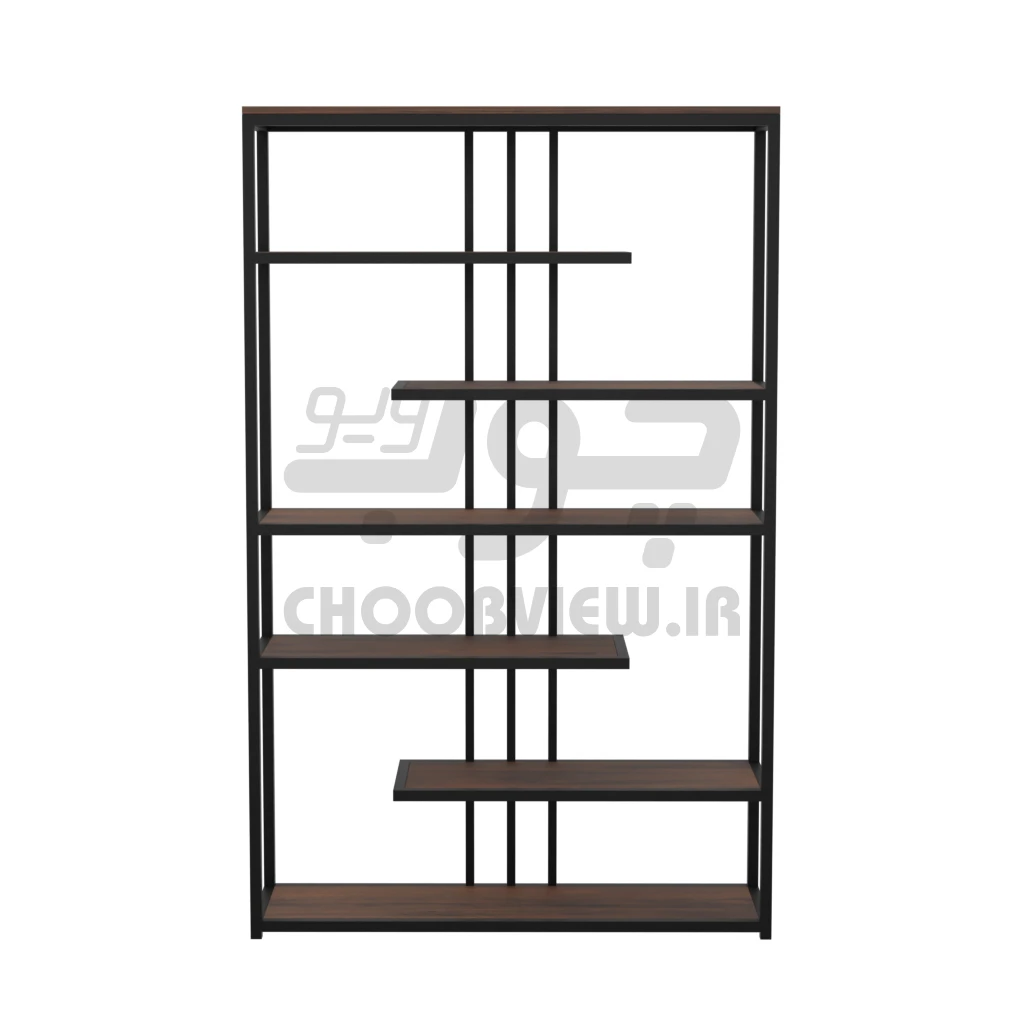کتابخانه پایه فلزی طرح مدرن 7 طبقه B006