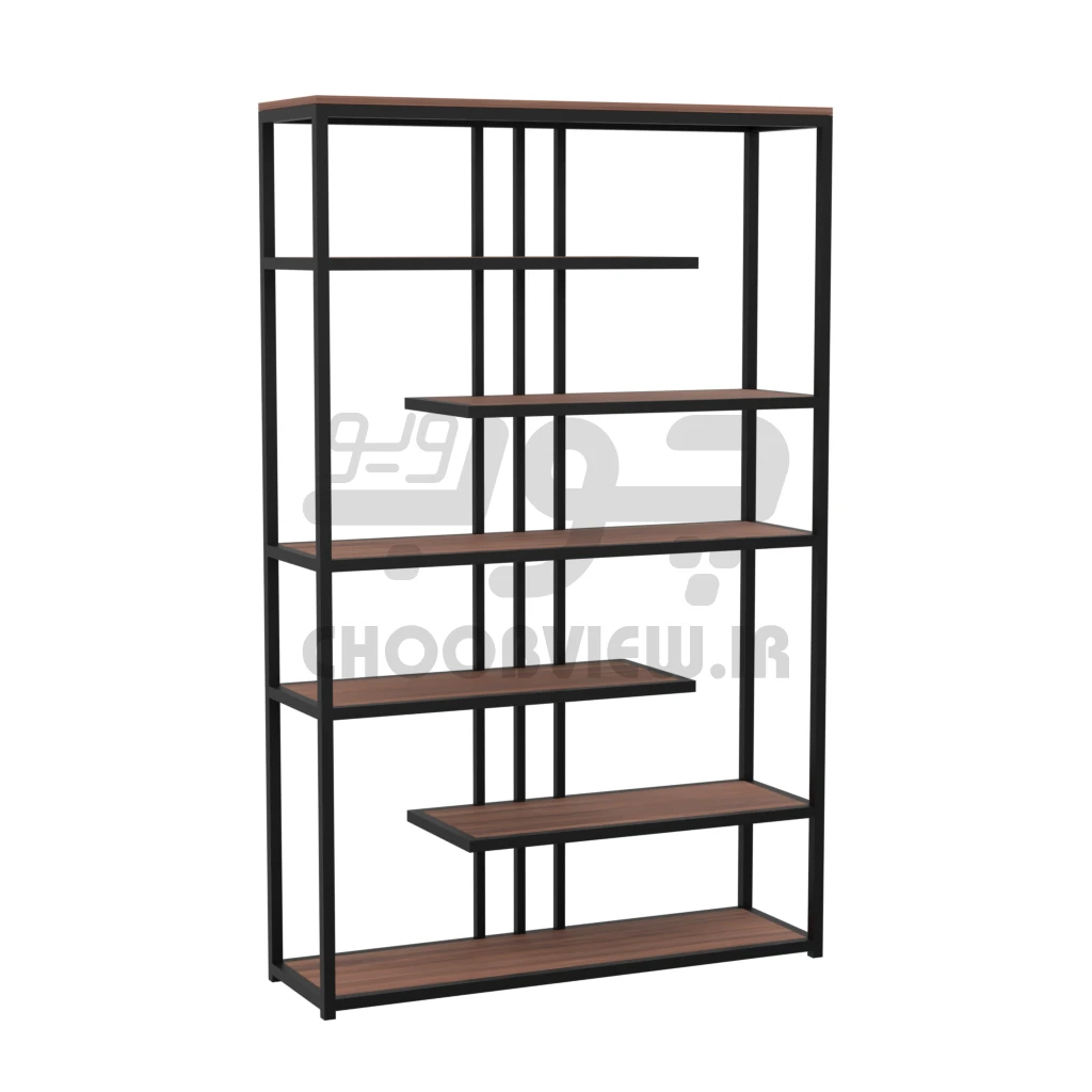 B006-2 کتابخانه پایه فلزی طرح مدرن 7 طبقه B006