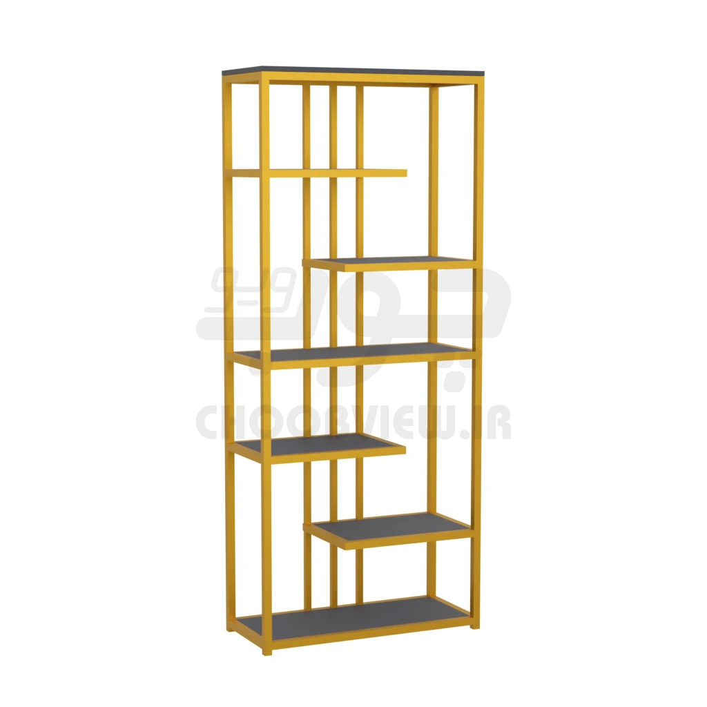 B006-3 کتابخانه پایه فلزی طرح مدرن 7 طبقه B006